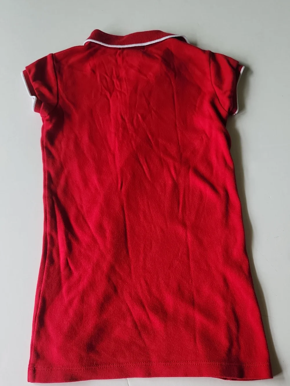 Ralph Lauren Red Girls Polo Dress with White Trim